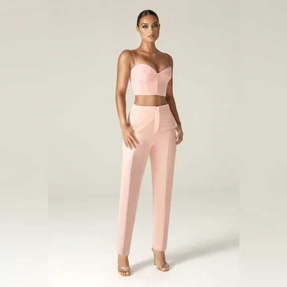 Alieva Cleo tailored straight pants soft pink - Picture 5 of 5